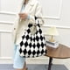 thumbnail image 1 of Bolso de hombro con estampado de rombos de felpa para mujer Ehuebsd bolsa de compras informal de gran capacidad a la moda, 1 of 9