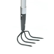 Expert Gardener Fiberglass Long Handle 4-Tine Cultivator with Comfort End Grip