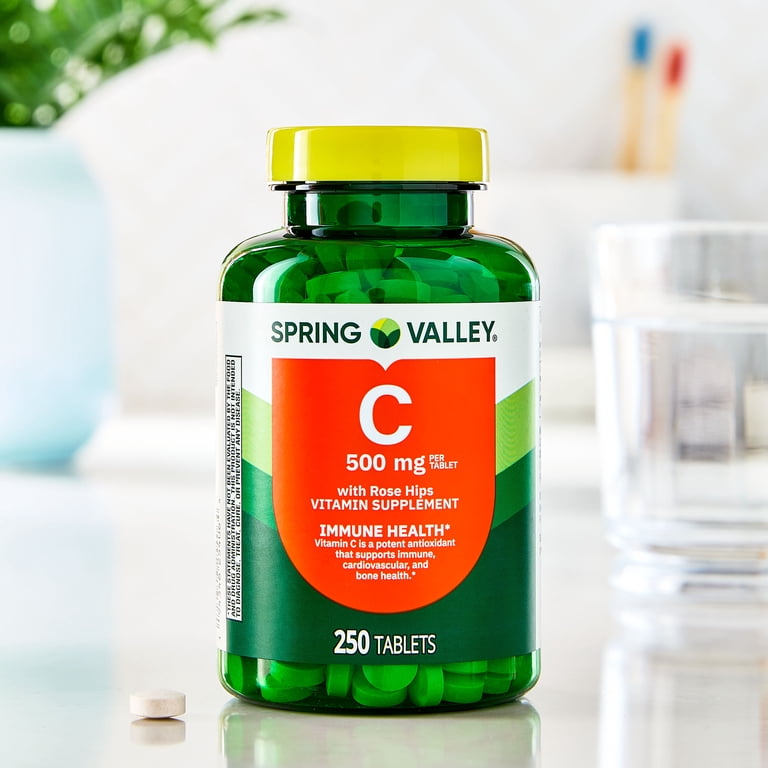 Spring Valley Vitamin C with Rose Hips Dietary Supplement Tablets
