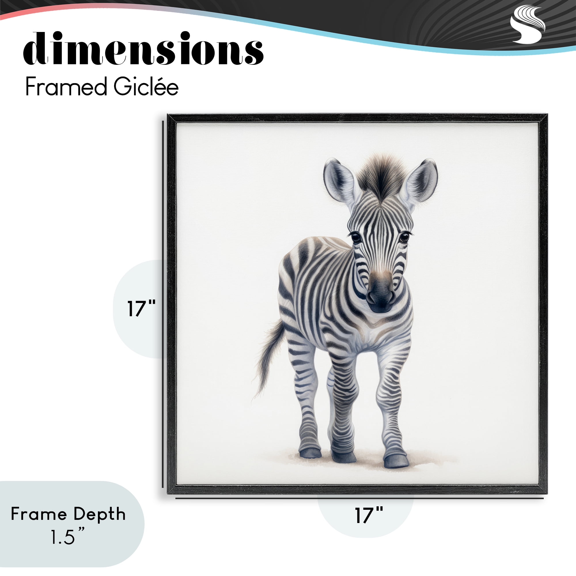 Stupell Industries Friendly Zebra Foal Black Framed Giclee Art, design by Ray Powers