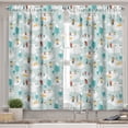 thumbnail image 2 of Ambesonne Winter Valance & Curtain, Christmas People Outside, 55"x36", Seafoam Multicolor, 2 of 7