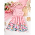 thumbnail image 3 of Mikrdoo 4 Years Toddler Girls' Floral Print Casual Holiday Style Leisure Dress From 4Y-7Y Pink, 3 of 9
