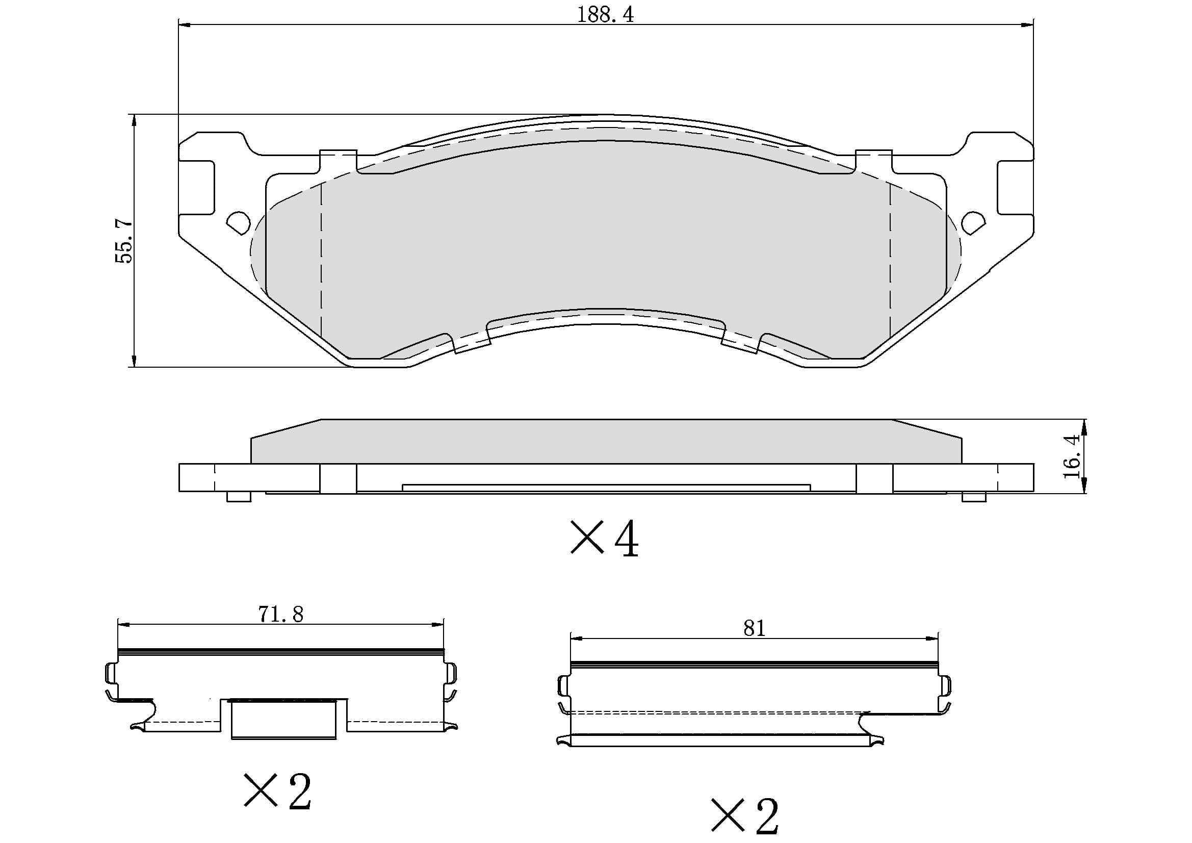 Winstop Brake Pad Set, Front WS.0758.0.M, Dodge Ram 1500 Van 2002-1999