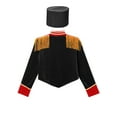 thumbnail image 4 of iiniim Kids Girls Long Sleeve Fringe Jacket Coat with Hat Band Team Uniform Party Performance Black 4, 4 of 7