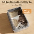 thumbnail image 3 of Caja de arena para gatos Jotesnew, extra grande, 71 x 51 x 32 cm, acero inoxidable, 3 of 7