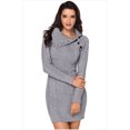 thumbnail image 1 of Robe Chandail pour Femme Robe Élégante en Tricot Robe Décontractée à Manches Longues Robe d'Hiver Couleur Unie Col Roulé Chandail Robe Mini Robe Élégante Chaude Robe Portefeuille TG, 1 of 4