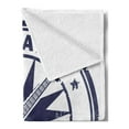 thumbnail image 2 of Rock Music Soft Flannel Fleece Blanket, Vintage Logo Design Guitar and Sun Pattern Grunge Stamp Monochrome Illustration, Cozy Plush for Indoor and Outdoor Use, 60" x 80", Cobalt Blue, by Ambesonne, 2 of 5