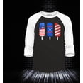 thumbnail image 2 of Shop4Ever Men's Patriotic Popsicles Ice Cream 4th of July Raglan Baseball Shirt X-Small Black/White, 2 of 4