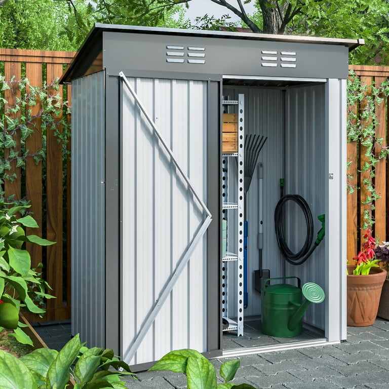 5' x 3' Small Outdoor Metal Storage Shed, Garden Tool & Garbage