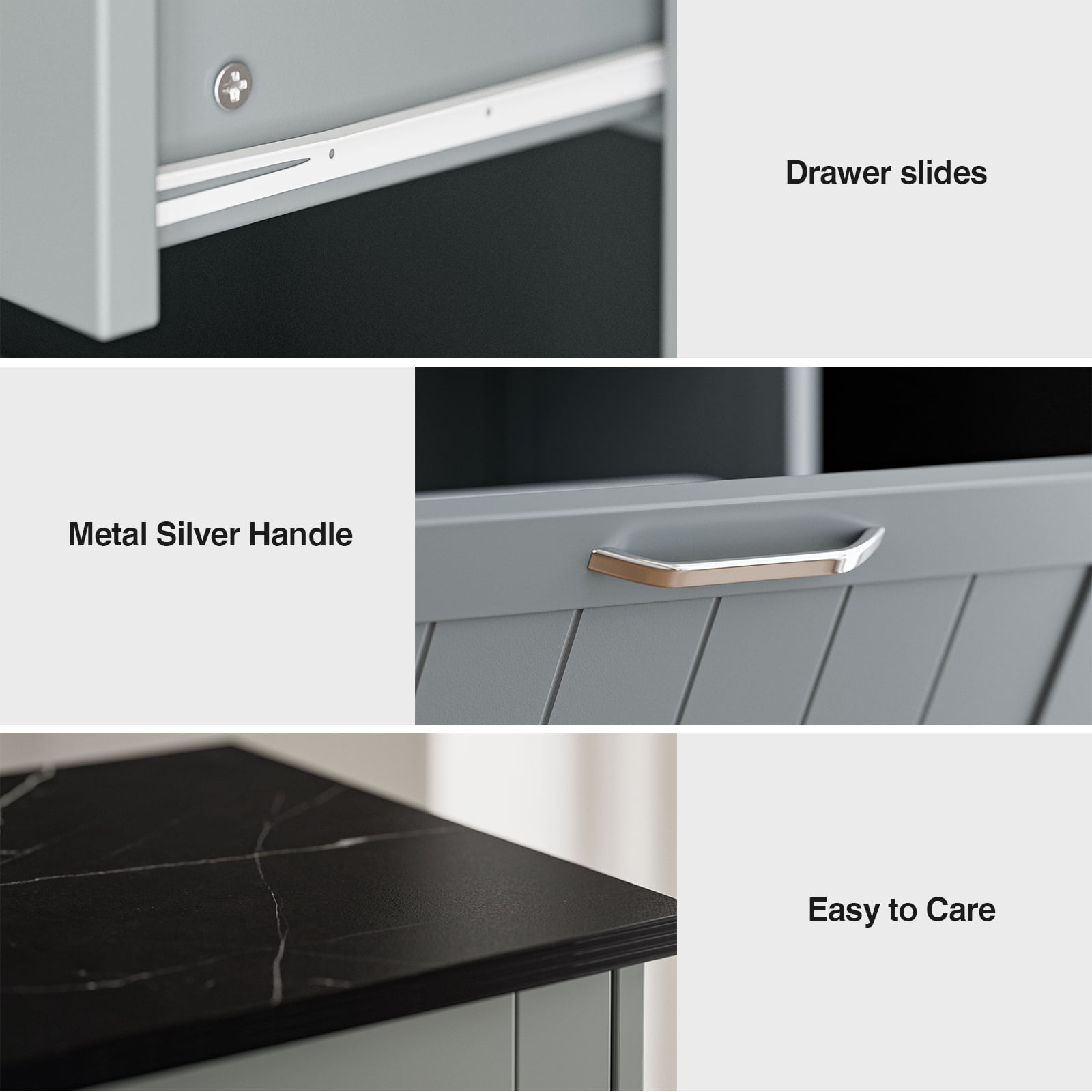 Double Tilt Out Trash Cabinet with Charging Station, Upgrade Wooden Free Standing Trash Cabinet with Outlet, Recycling Cabinet with Hideaway Drawer, 20 Gallon Tilt Out Trash Cabinet(Grey)