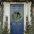 thumbnail image 7 of Cheapark Christmas Bow & Pine Cone Wreath - Rustic-Style Door Hanging With Bells For Christmas & Parties, Festive Home Decor, 7 of 7