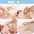 thumbnail image 6 of 4Pcs 2 Colors Rhinestone Shoe Clips Bowknot Alloy Platinum Golden Shoe Decoration Charms Detachable Shoe Buckle on Flat Shoes Heel Shoes for Women Brides Wedding DIY Craft Accessories, 6 of 6