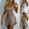 thumbnail image 6 of Sexy Leopard Floral Print Mini Dress for Women Spaghetti Strap Party Club Night Dress Elegant Backless Strapless Bodycon Dresses, 6 of 9