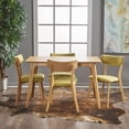 thumbnail image 5 of Noble House Alexa Mid Century Natural Oak Wood Green Tea 5 Piece Dining Set, 5 of 9