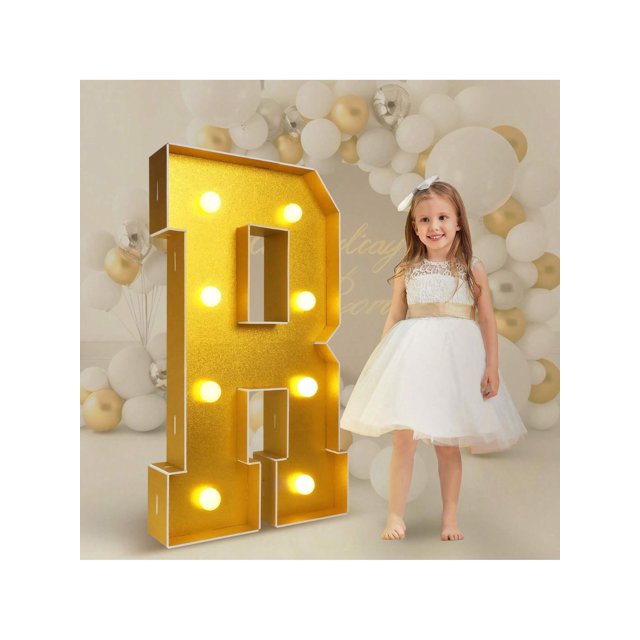 Imprsv 3FT Gold Marquee Light Up Letters & Numbers For Birthday Gold Party Decorations Large Gold Marquee Letters & Numbers For Baby Shower Wedding