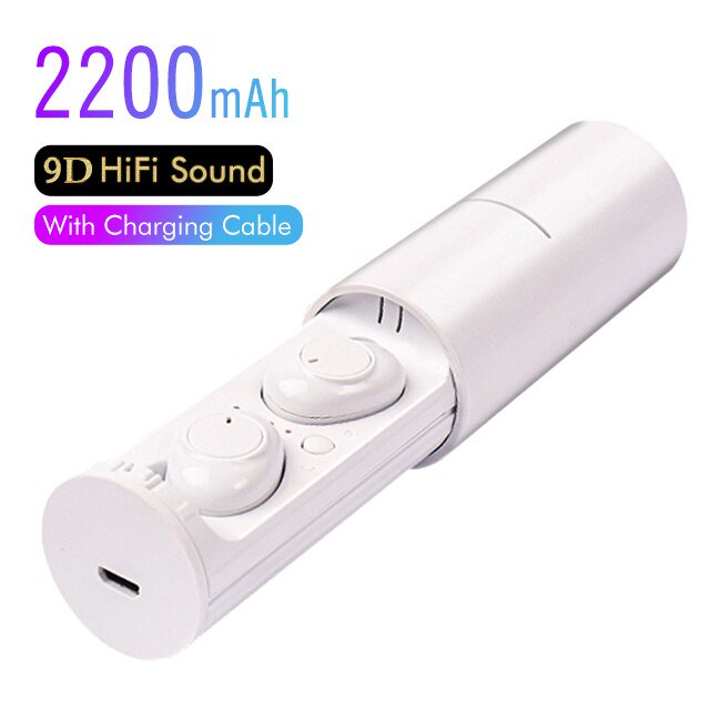 Auriculares inalámbricos Auriculares Bluetooth Auriculares Bluetooth con estuche de carga de 24 horas Auriculares a prueba de sudor Micrófono incorporado Auriculares estéreo Tan Jianjun unisex