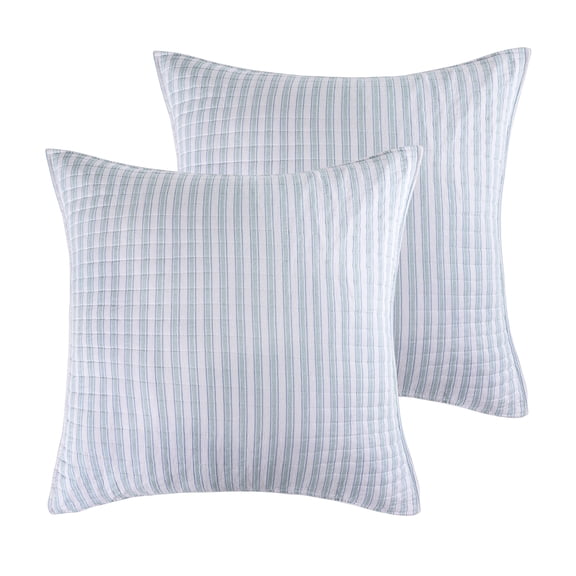 Levtex Home - Whimsical Sea - Euro Sham Set of 2 - Stripe - Blue and White - (26x26in.), No Insert - Cotton