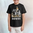 thumbnail image 2 of TTUHYWXI Toddler Baby Boy Howdy Shirt Rodeo Western Graphic Letter Short Sleeve T-Shirt Kids Funny Cowboy Summer Tee Tops (Black, 5-6 Years), 2 of 4