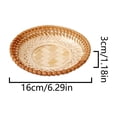 thumbnail image 3 of Wicker Rattan Woven Basket, Wooden Storage Tray With Sturdy Construction, for Kitchen and Restaurant Use, Yellow, 3 of 6