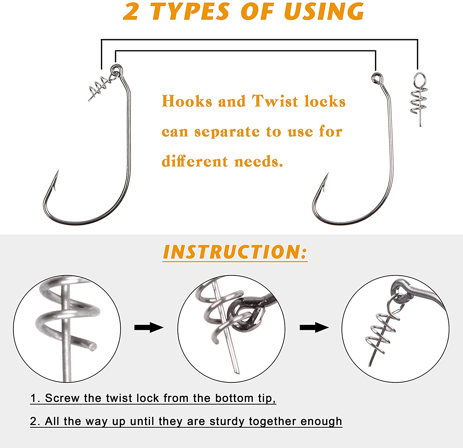 2x fish hooks with twist lock Ribbit Double-Take Frog Scottsboro Tackle Co This Weighted Twistlock hook employs the same hook as the 5132 Twistlock Twistlock Flippin' Hook The