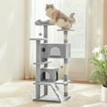 thumbnail image 6 of JIOABL 54-Inch Cat Tree Tower - Multi-Level Cat Tower with Large Condo, Natural Sisal Scratching Post, Climbing Ladder, Light Grey, 6 of 6
