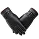 thumbnail image 5 of Guantes de cuero para mujer, otoño e invierno, además de terciopelo acolchado, cálidos guantes de piel de oveja de moda con pantalla táctil en U, 5 of 5