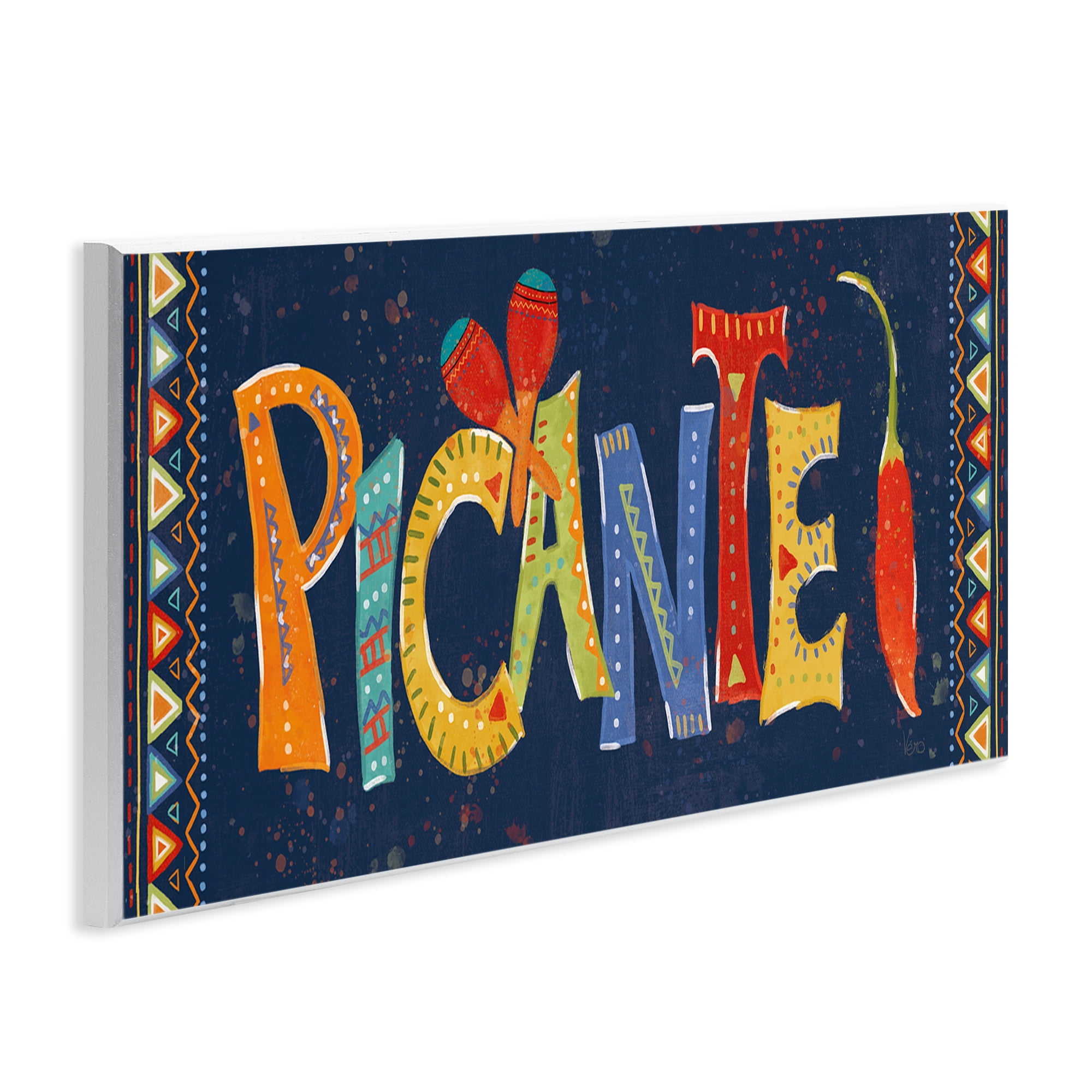 Stupell Industries Picante con Pimiento Colorido Food & Beverage Painting Unframed Art Print Wall Art, 17 x 7