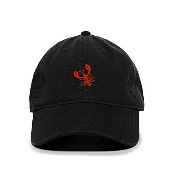 Tech Design Lobster Baseball Cap Embroidered Cotton Adjustable Dad Hat Black