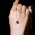 thumbnail image 3 of Rosec Jewels Real Black Opal Solitaire Pendant Necklace for Women (6 mm, AAA Grade) - October Birthstone Necklace - Ready to Gift, 925 Sterling Silver, 3 of 7