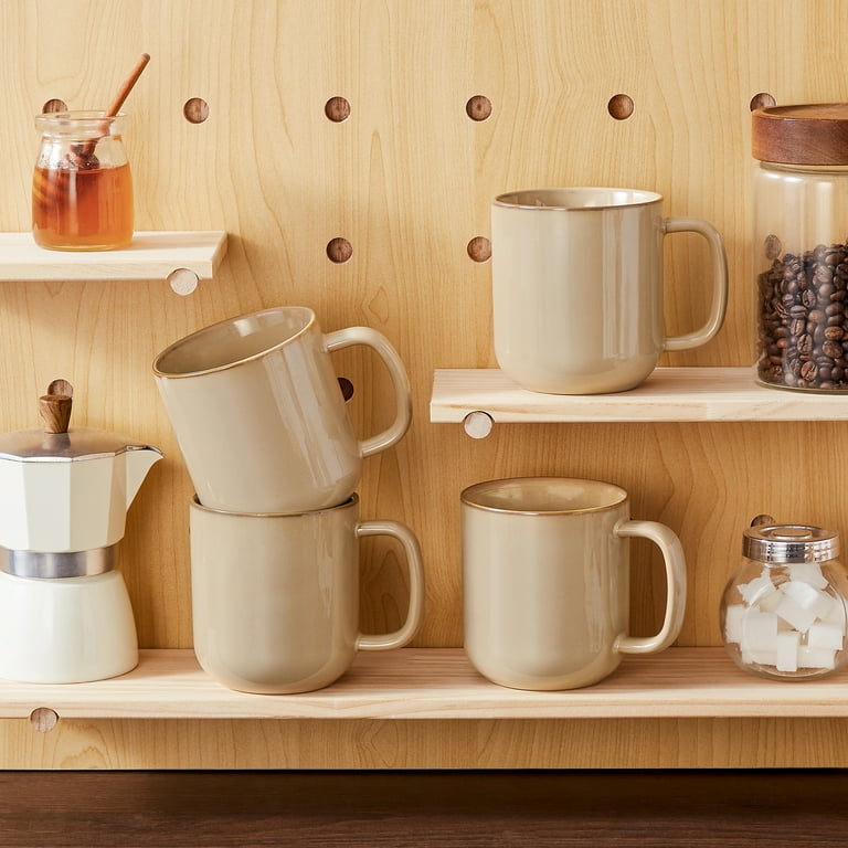 Malacasa Coffee Mugs Set of 4, 16oz Coffee Cup Set with Handle for Cocoa,  Milk, Hot Chocolate, Tea, Water, Stoneware Cups for Kitchen, Microwave and  ...
