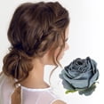 thumbnail image 2 of Unique Bargains 1 Pc Fashion Simulation Rose Hair Clips Hairdo Clip Blue, 2 of 5