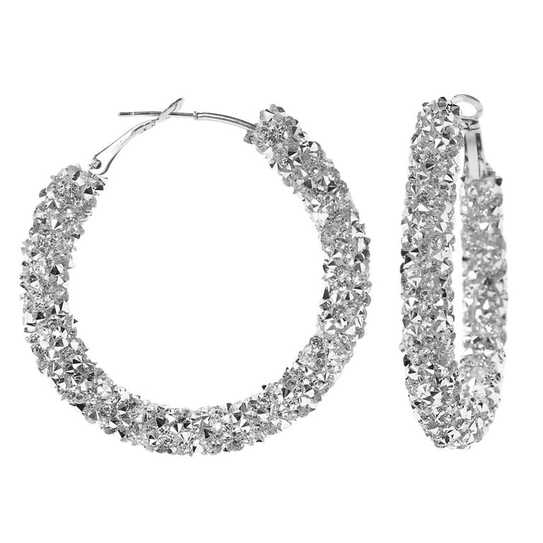 2025 New Earrings for Women Trendy Prom Dresses Big Gold/Silver Earrings  Large Glitter Earrings Sparkly Earring Wedding Prom Formal Jewelry Gifts -  Walmart.com