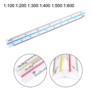 Uxcell 5.91'' Engineer Triangular Scale Plastic Architect Rulers Plastic Transparent 1pcs