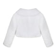 thumbnail image 5 of RUNQHUI Kids Girls Long Sleeves Faux Fur Bolero Shrug Wedding Bridesmaid Dress Cover Up Shawl Ivory L, 5 of 8
