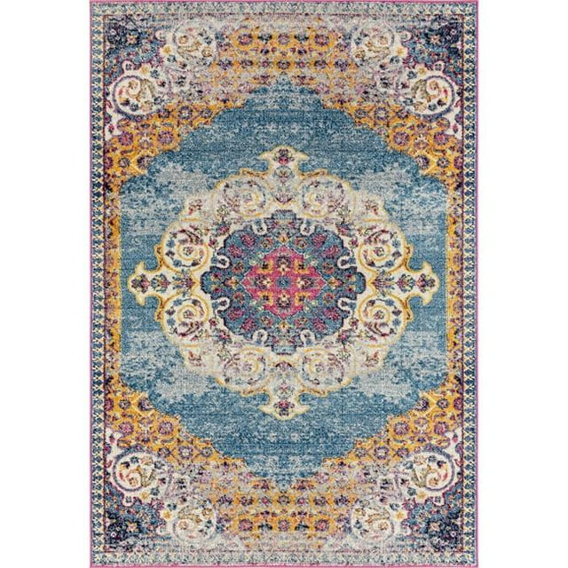 Amer Rug MAN35376 5 ft. 3 in. x 7 ft. 6 in. Manhattan 3 Power-Loomed Area Rug - Blue