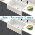 thumbnail image 7 of 30 inch White Farmhouse Sink, Fireclay Porcelain Single Bowl Apron-Front Workstation Sink, Reversible Ceramic Farm Sink with various accessories, 7 of 7