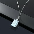 thumbnail image 4 of Gem Stone King 20.33 Cttw Sky Blue Topaz and White Topaz Pendant Necklace for Women | 925 Sterling Silver | Emerald Cut 18X13MM | With 18 inch Silver Chain, 4 of 4