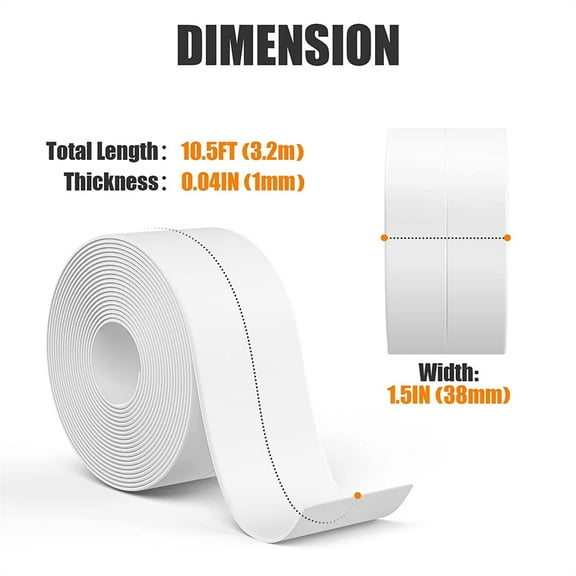 Premium Caulk Strip Tape Waterproof Toilet,Peel and Stick Caulk Tape for Bathtub, Washbasin, and Kitchen Sink Edge Protector