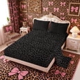 thumbnail image 2 of Meiyoeat Animal Cheetah Print Queen Sheets 4 Pieces, Minimalist Spot Pattern Queen Sheet Sets, Dark Gray, 2 of 6