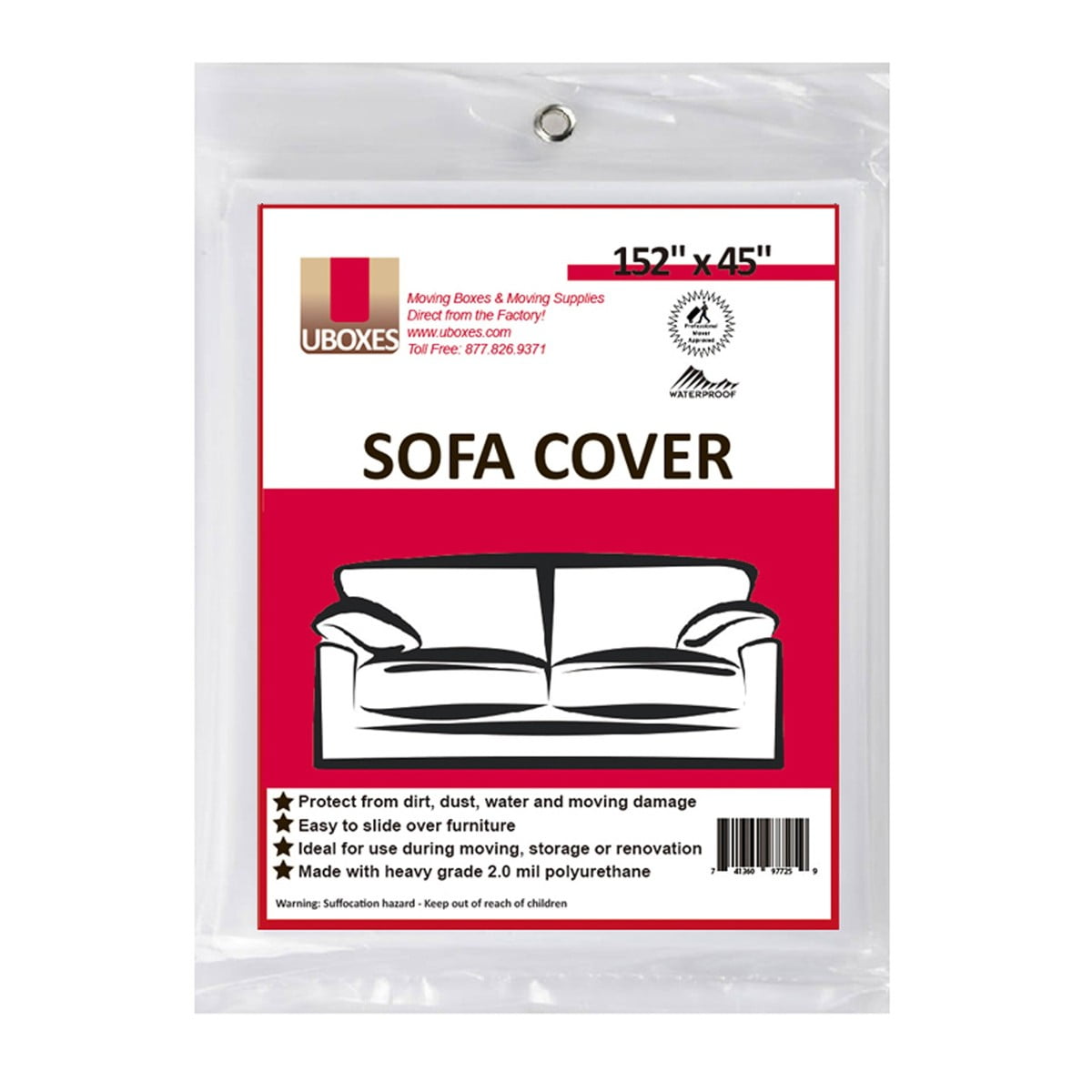 Uboxes Sofa Protective Poly Covers, 152 x 45 in, 13 Pack