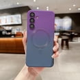 thumbnail image 4 of Magnetic Gradient for Samsung Galaxy S23 FE Phone Case, Compatible with MagSafe, Full Camera Lens Film Protection Soft Silicone Shockproof Matte Cover for Galaxy S23 FE 6.4" (Purple Gray), 4 of 12