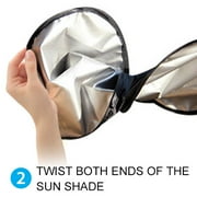 Audew Windshield Visor - High Quality Silver-Coated Polyester Car Sun Visor | Keep Your Car Cool, Protect Your Electronics, and Fit Your Windshield Perfectly