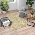 thumbnail image 1 of Botanic Turkish Area Rug, Floral Pattern Spring Season Blossoms Branches Leaf Beauty Field Design, Soft Carpet for Living Room Decor with Distressed Look, 5.2' X 7.6', Dark Mustard, by Ambesonne, 1 of 4
