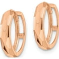 thumbnail image 2 of 14K Rose Gold Polished Faceted 3X15mm Hinged Hoop Earrings (14.45 X 14.45) Made In Turkey tm815r, 2 of 5