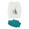 thumbnail image 3 of Christmas Family Pajamas Matching Set Christmas Tree Print Long Sleeve Tops and Plaid Pants Sleepwear, 3 of 10