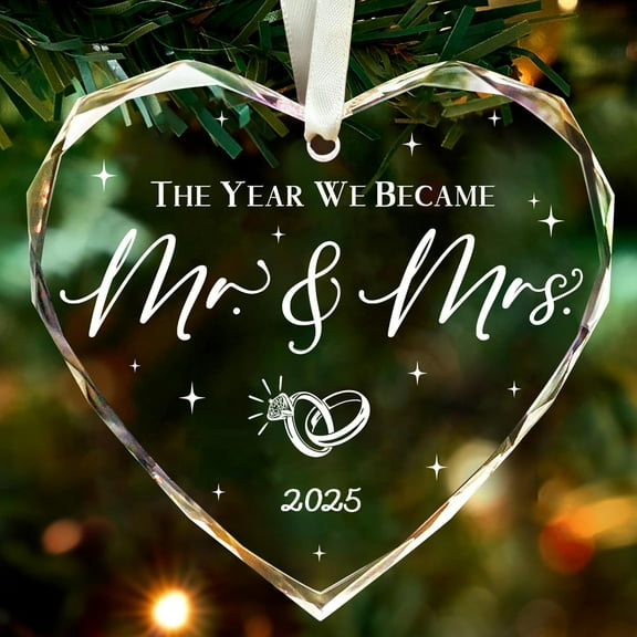 Wedding Gifts, Mr & Mrs Ornament 2025, Bridal Shower Gifts, Just Married Gift for Newlywed Couple, Bride