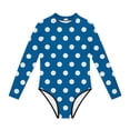 thumbnail image 4 of Swimsuit for Girls, Long Sleeve One Piece Rashguard, Solid Color Beach Vacation Swimsuit for Kids 2-13 Years, 4 of 7