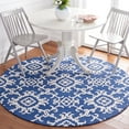 thumbnail image 4 of SAFAVIEH Blossom Cletus Geometric Wool Area Rug, Navy/Ivory, 6' x 6' Round, 4 of 10