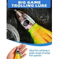 thumbnail image 4 of BLUEWING Big Game Trolling Lure 14in Trolling Pro Fishing Lures Saltwater Teaser with Mono Fishing Line and Stainless Steel Fishing Hook for Wahoo Tuna Marlin Mahi Mahi C5, 4 of 8