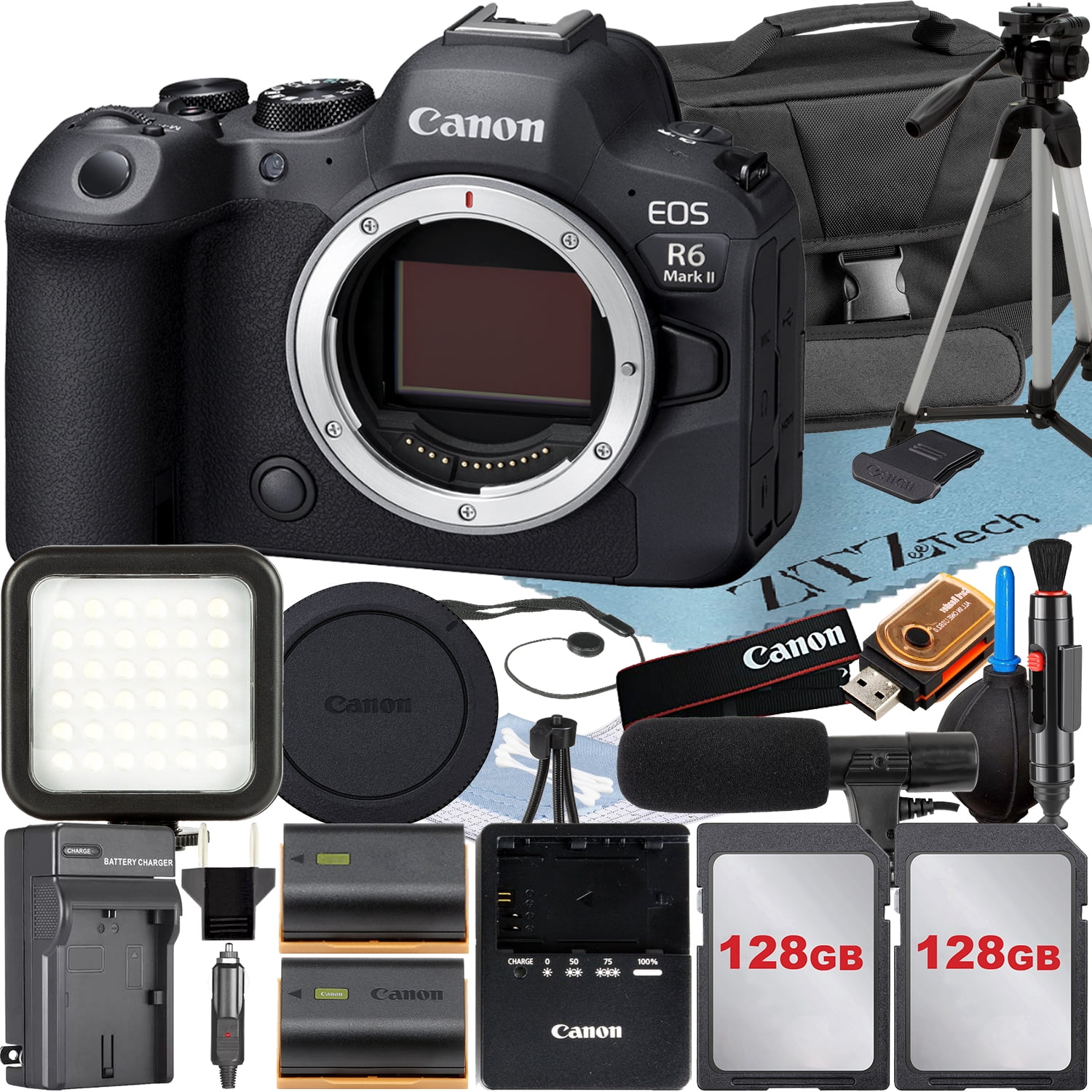 Canon EOS R6 Mark II Mirrorless Full Frame 24.2MP, Video 4K 60p, Dual Pixel AF II, Wi-Fi, Bluetooth + 2 Batterie